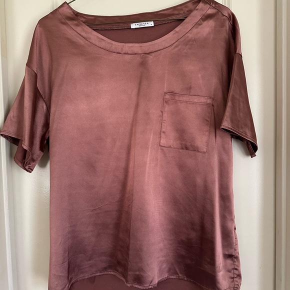 Ekouaer Tops - Women's Brown Satin Top